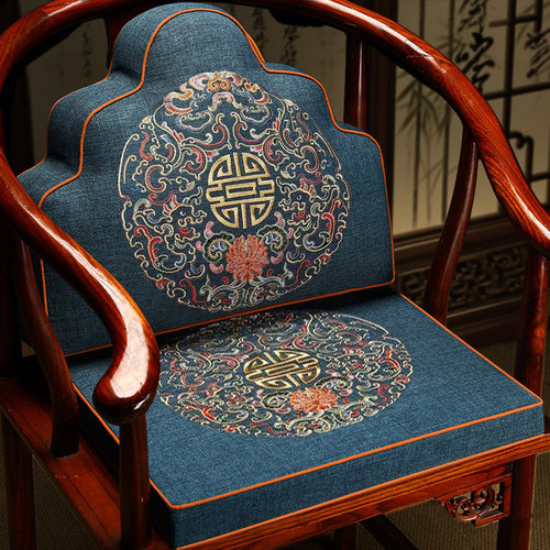 红木中式乳胶棕实木椅垫