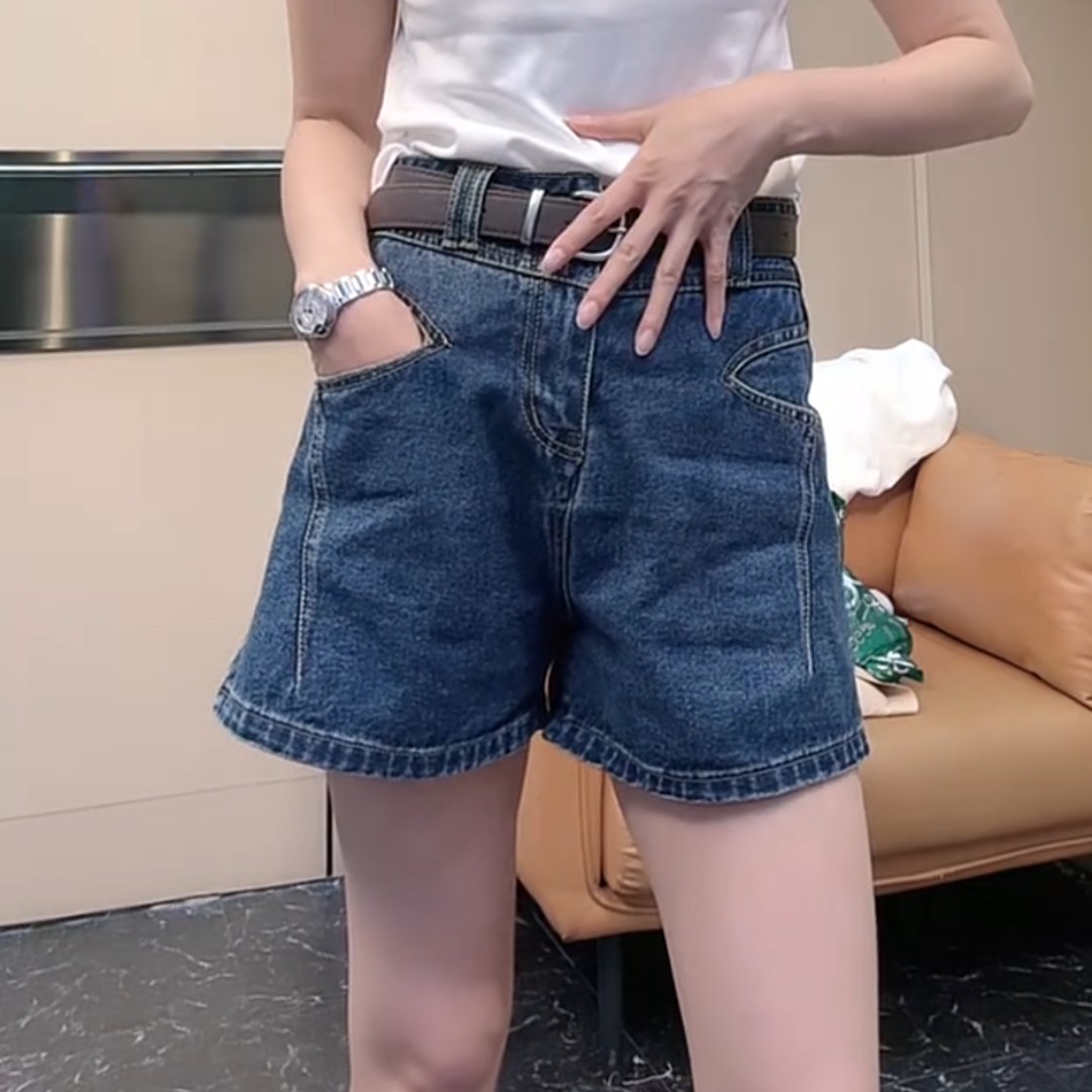 2025夏季新款大码高腰设计感牛仔短裤女胖mm宽松显瘦明线a字热裤,女装/女士精品,大码裤装,淘宝优惠券,粉丝福利购,淘宝优惠卷