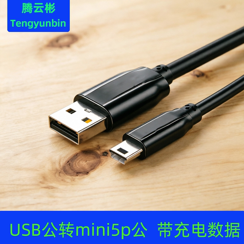 MiniUSB数据线T型口充电记录仪