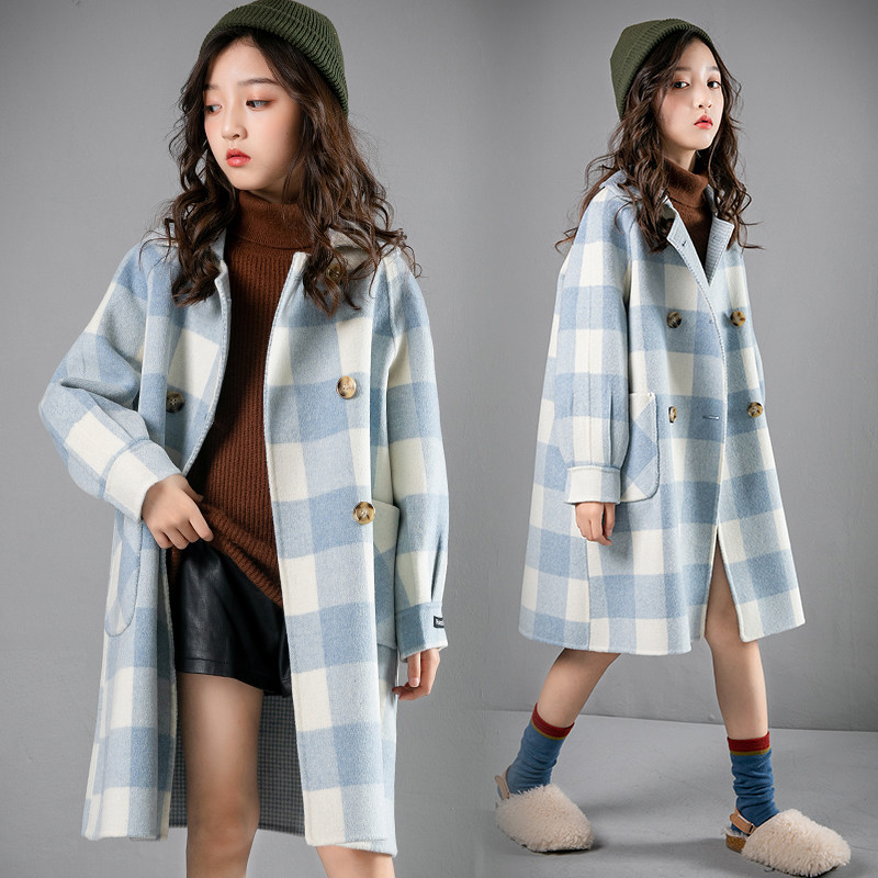 反季清仓女童双面羊绒毛呢外套英伦风儿童装羊毛大衣12-15岁女孩在类目 童装/婴儿装/亲子装, 外套/夹克/大衣, 呢大衣中 - 来自Buy2taobao.com提供专业的淘宝代购服务