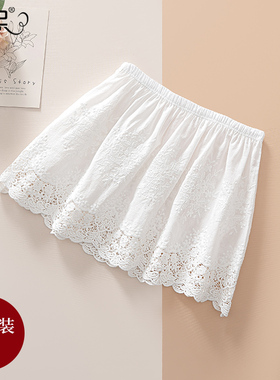 时尚百搭白色蕾丝屁帘女2025新款纯棉内搭半身裙秋冬叠穿打底神器