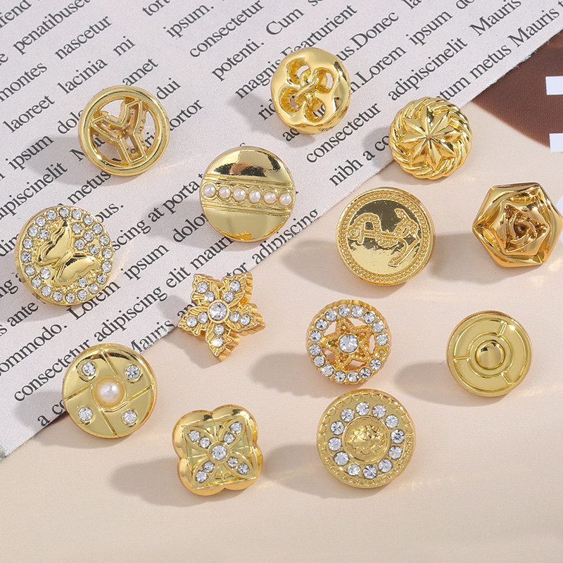 高档衬衫扣子女衣服开衫装饰圆形金属纽扣儿童男衬衣百搭金色钮扣,居家布艺,纽扣,淘宝优惠券,粉丝福利购,淘宝优惠卷