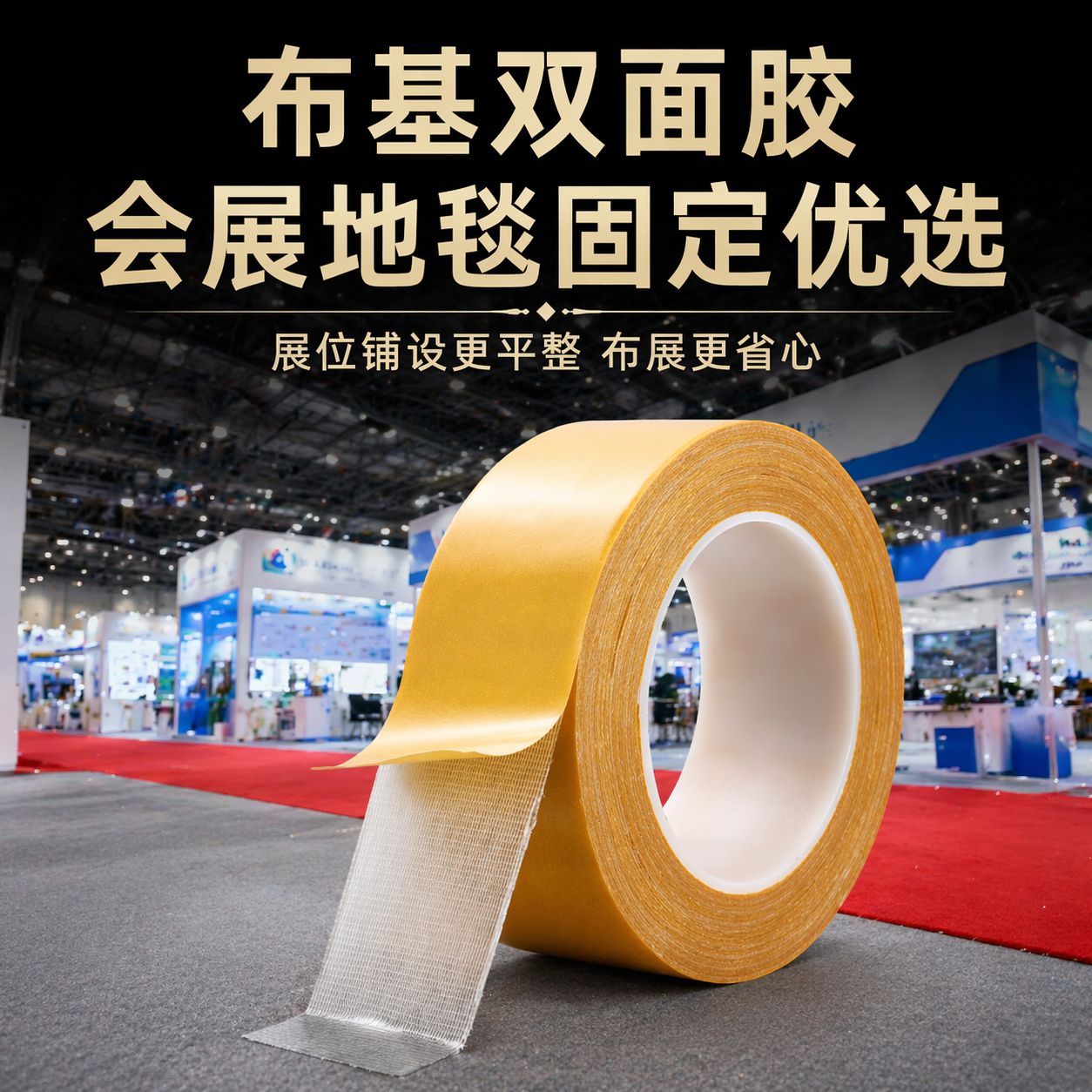 新星布基双面胶高粘度会展婚礼红地毯固定专用春联对联粘贴强力易撕无