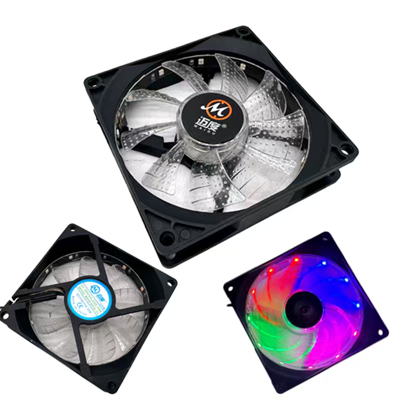 迈度9CM炫彩风扇3P静音9025CPU散热器风扇方框内/外发光定速4P