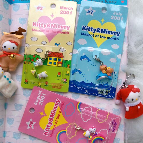 hello kitty地域限定挂件/手机链/摆件/mimmy vivitix跷跷板姐妹