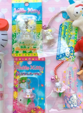 hello kitty地域限定挂件/手机链/摆件/花圈婚纱 坐花仙子kitty