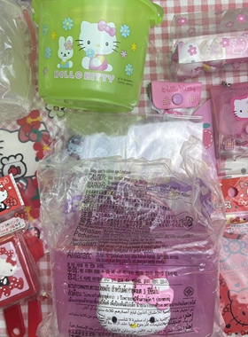 hello kitty中古周边扇子麦当劳绝版玩具卡包水桶千鸟格剪刀kitty