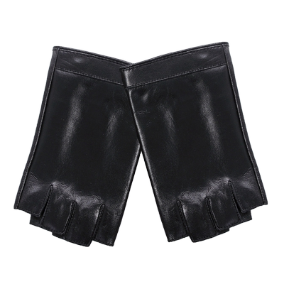 女士头层软羊皮半指手套