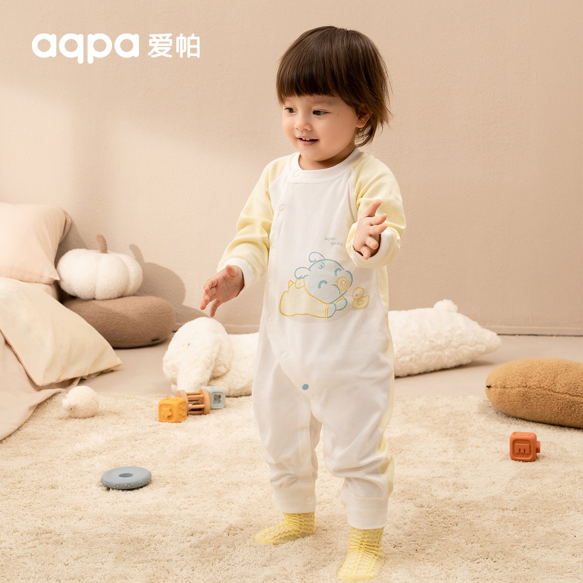 aqpa婴儿长袖爬爬服春秋新品男女宝宝四季打底内衣婴儿连体衣保暖使用感如何?