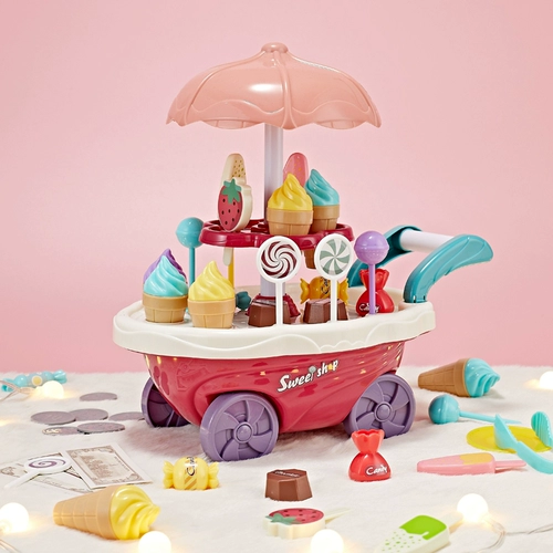 Детская семейная игрушечная машина для мороженого, реалистичная тележка, 6 лет