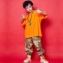 Bộ đồ khiêu vũ đường phố cho bé gái Quần ngụy trang Quần ngắn tay cho trẻ em Hiphop Trang phục khiêu vũ đường phố - Trang phục đồ cho bé trai