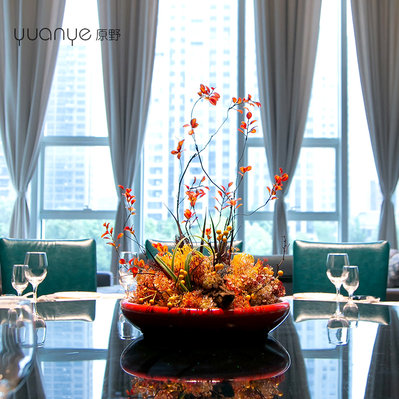 原野花艺新中式桌面仿真花摆件
