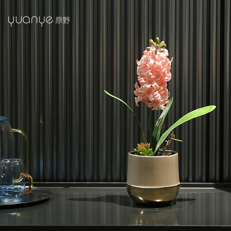 假花风信子仿真花高档轻奢酒店客厅餐桌插花装饰花茶几花艺摆设件