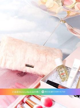 现货 正品SKINNYDIP米色金色毛毛毛绒卷轴化妆包化妆刷收纳包