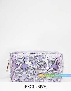 现货 正品SKINNYDIP淡紫色贝壳贝母美人鱼海洋风透明化妆包洗漱包