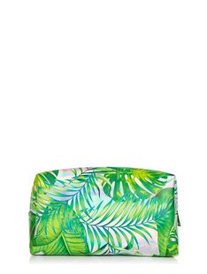 现货 正品SKINNYDIP绿色镭射棕榈叶树叶印花度假化妆包洗漱包中号