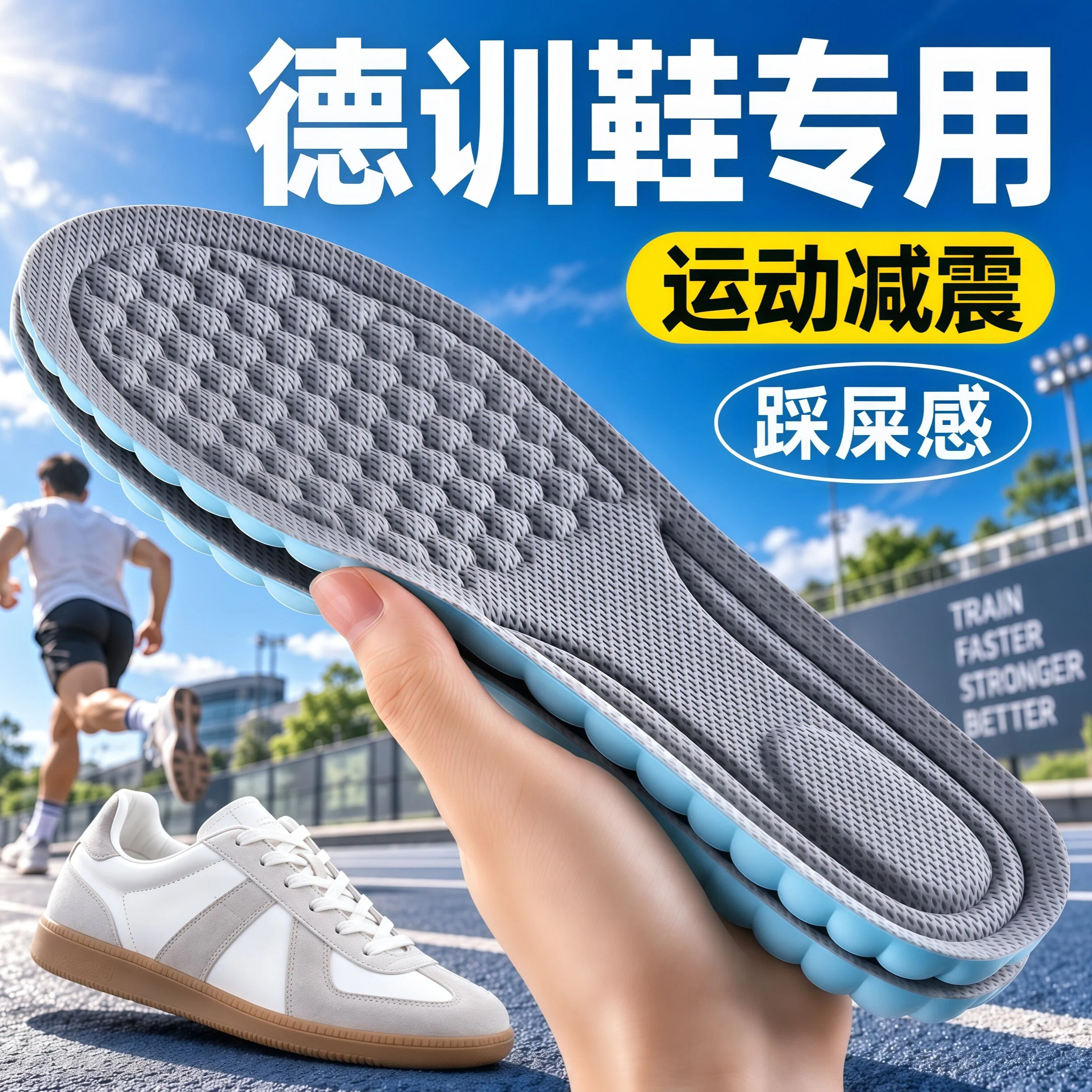 德训鞋鞋垫男款运动气垫减震板鞋图片