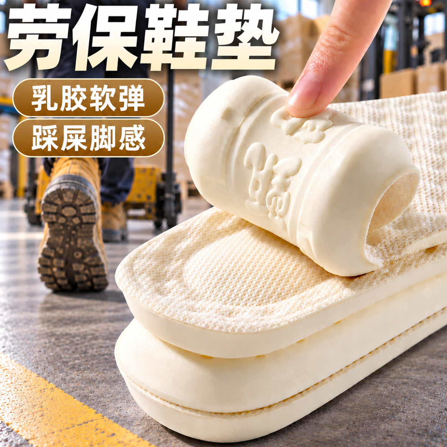 乳胶软底舒适踩屎感气垫减震鞋垫
