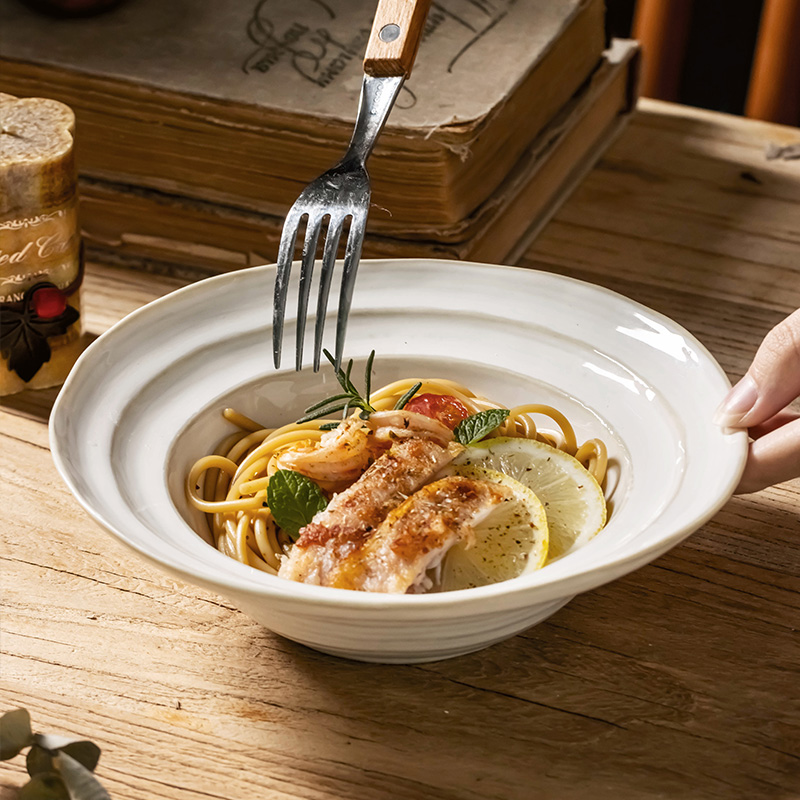 日式草帽碗餐具家用复古风创意轻奢陶瓷碗水果沙拉碗面碗汤碗菜碗