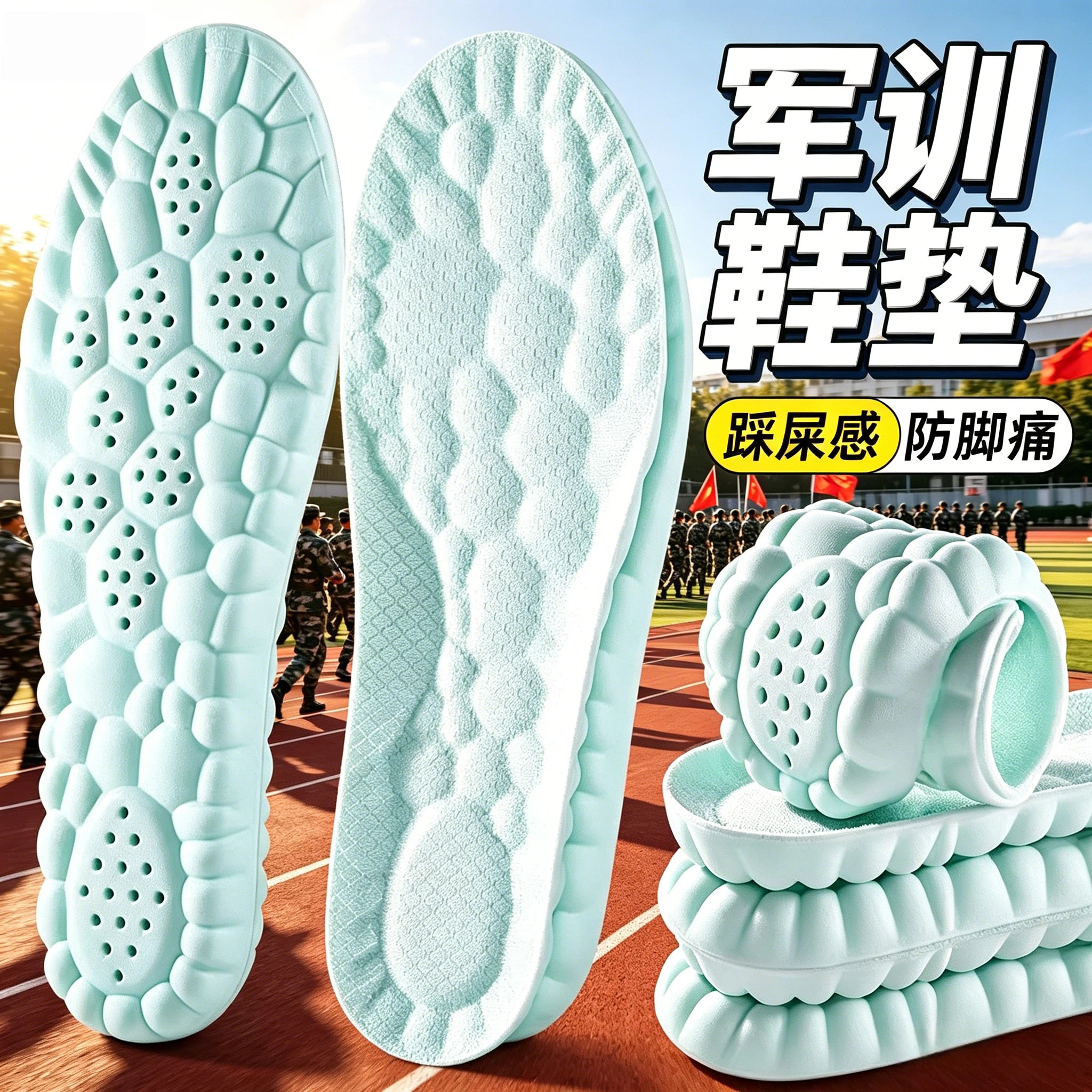 军训运动鞋垫防臭减震透气软底