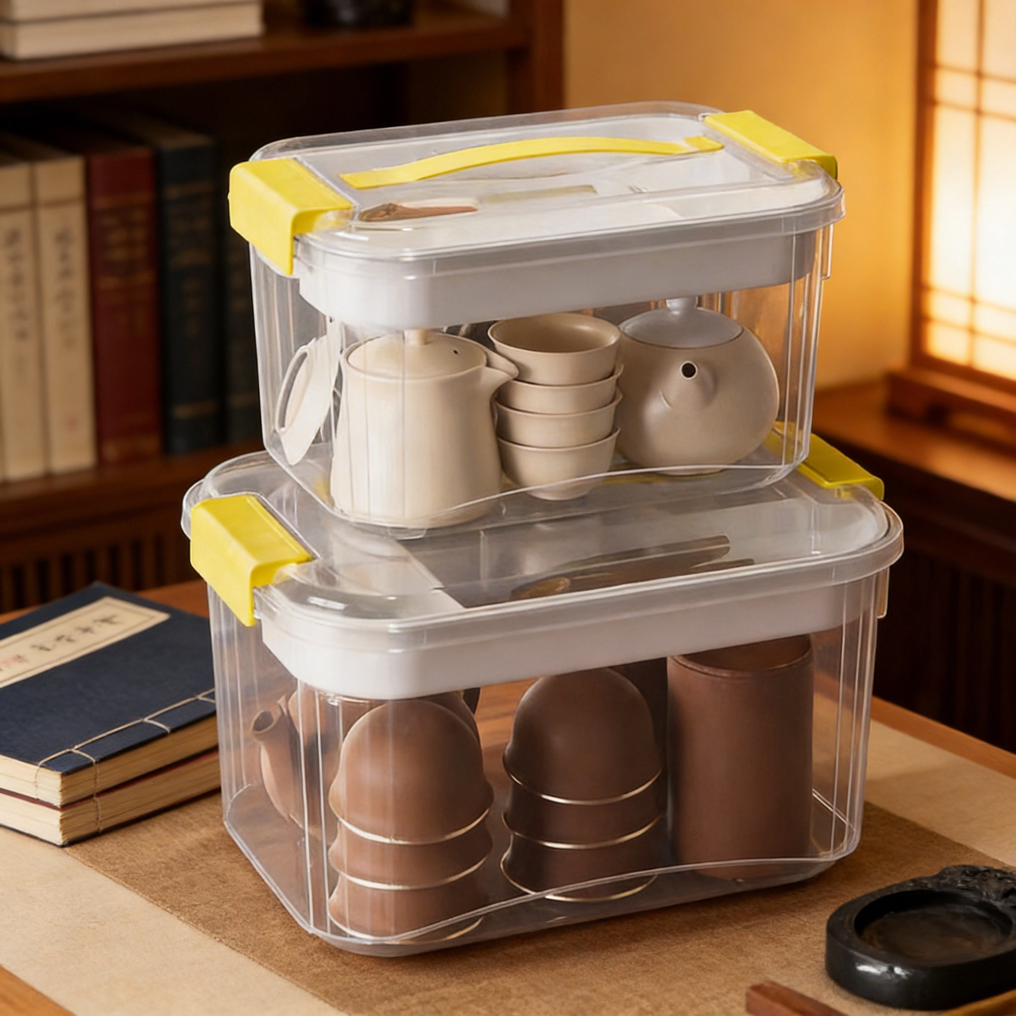 日本茶具收纳盒防尘透明茶几桌面茶叶茶杯整理存放功夫茶壶置物架,收纳整理,茶具收纳盒,淘宝优惠券,粉丝福利购,淘宝优惠卷