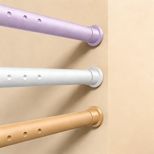 一根可伸缩晾衣杆衣柜专用免打孔不锈钢强力承重加粗晾晒浴帘杆