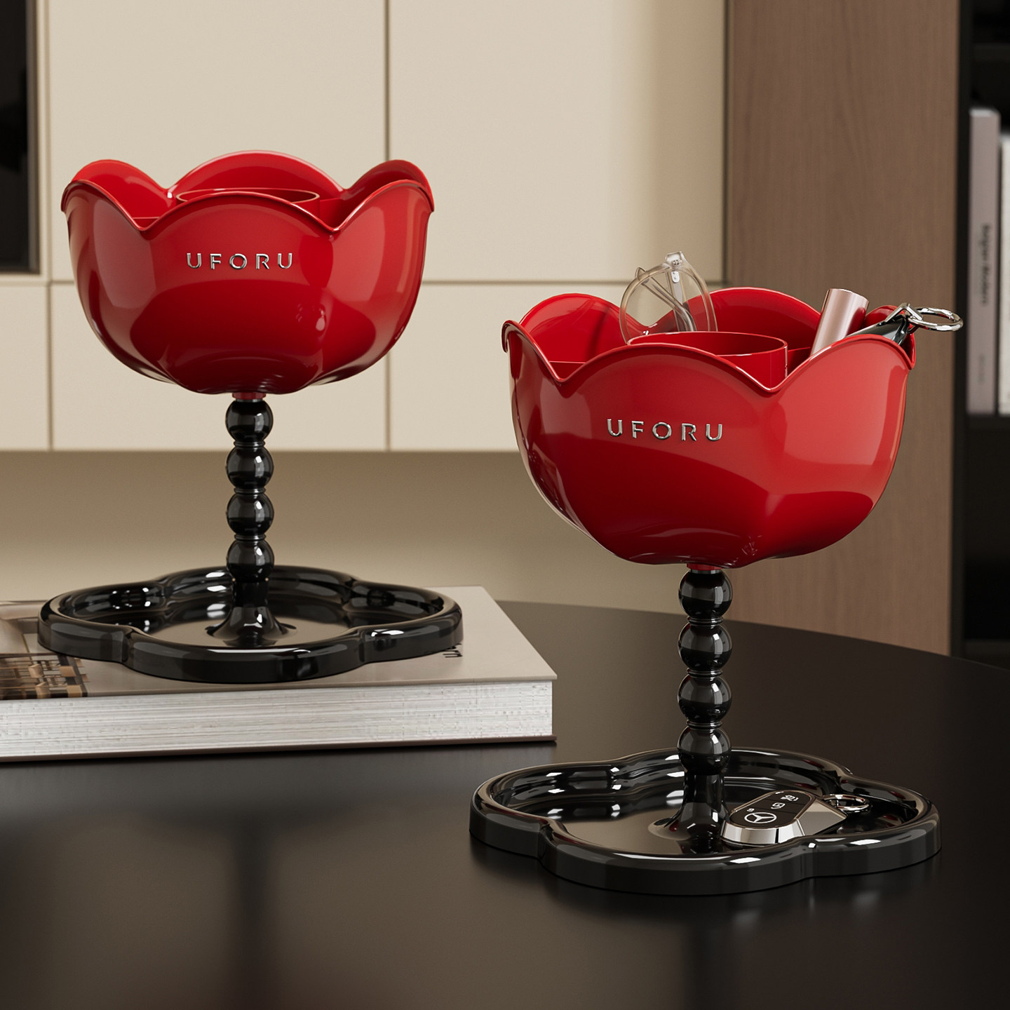 桌面收纳盒家用玄关创意化妆品分格遥控器客厅茶几高档钥匙置物架,收纳整理,桌面收纳盒,淘宝优惠券,粉丝福利购,淘宝优惠卷