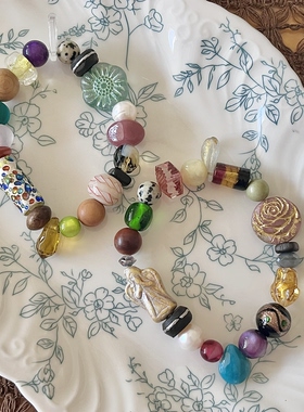 HEIXIN STUDIO手作 夜森林系列 捷克琉璃珠复古文艺小众手串053