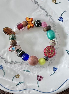 HEIXIN STUDIO手作 小吉象 秘鲁陶瓷珠喜庆文艺小众原创手串020