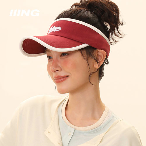 运动户外空顶帽子女刺绣款夏季新款显脸小大檐防晒遮阳太阳棒球帽