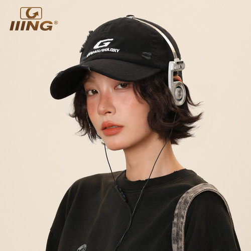 IIING帽控美式复古刺绣鸭舌帽