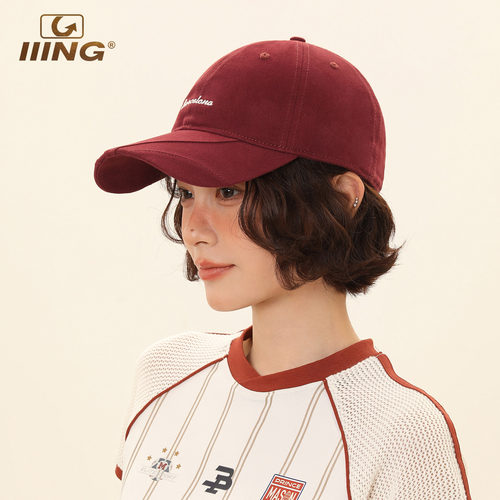 鸭舌帽子女士棒球帽2026防晒新款红色宽大帽檐大脸显脸小深顶加深
