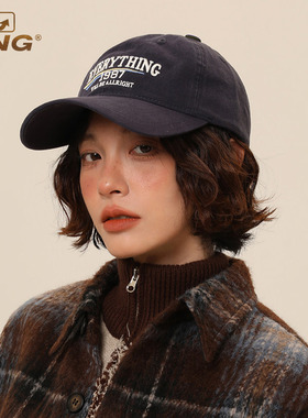 IIING帽控 美式棒球帽女软顶2025夏季大头围显脸小加宽鸭舌帽子男