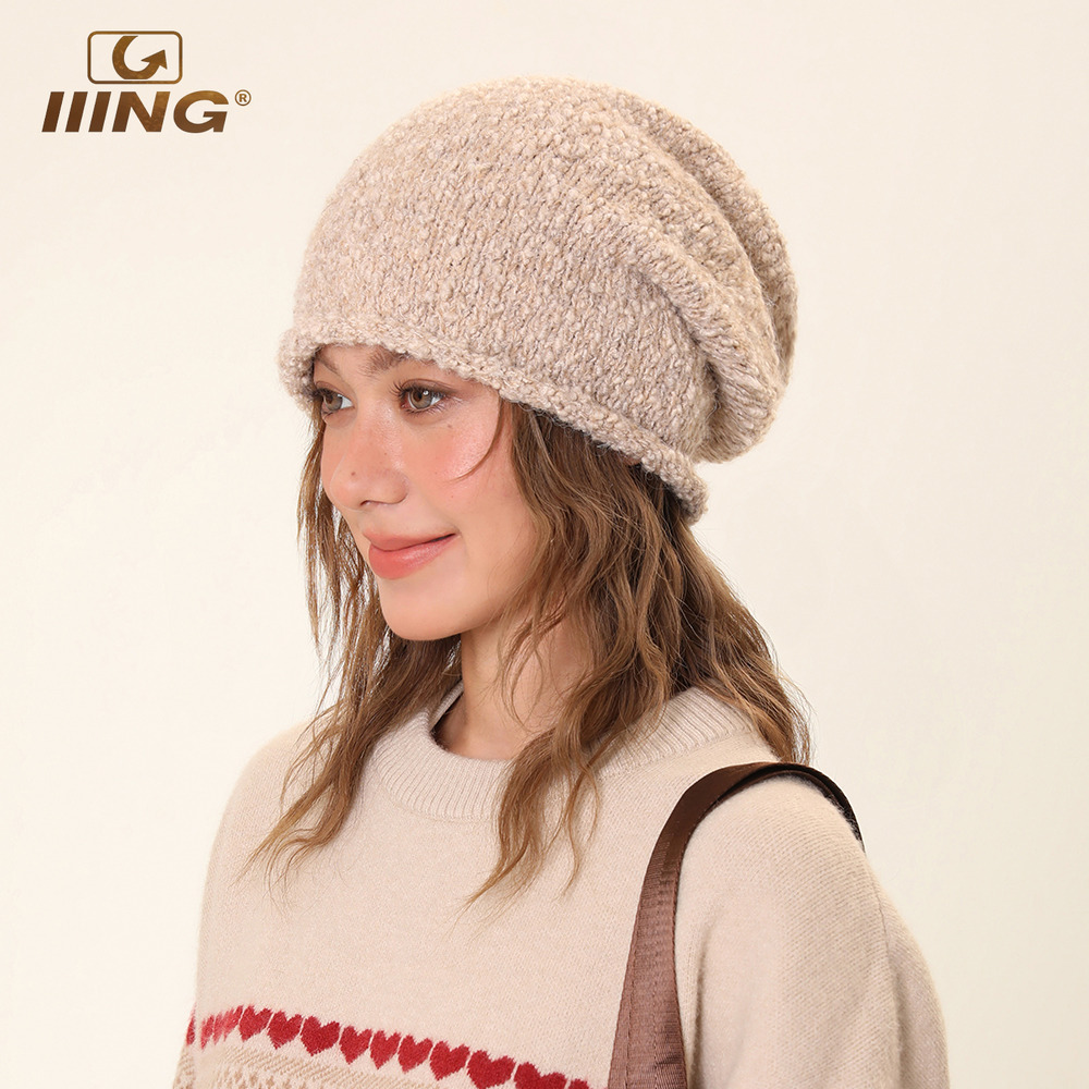 高品质绒感纯色百搭时尚堆堆帽