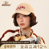 IIING帽控 棒球帽男2025新款 大头围字母刺绣遮阳鸭舌帽子女显脸小