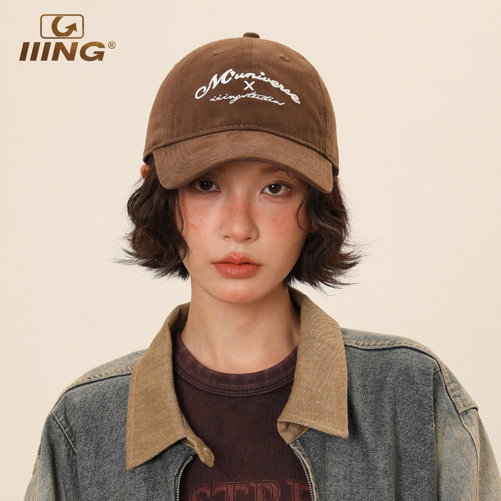 IIING帽控 夏季新款鸭舌帽深顶大头围软顶复古棒球帽男遮阳帽子女