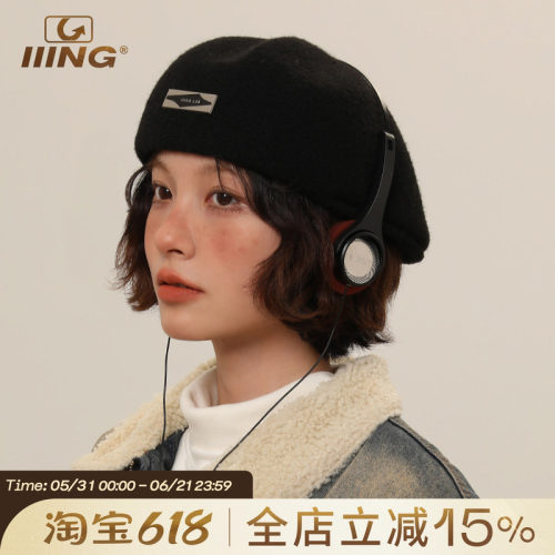 IIING帽控金属标贝雷帽