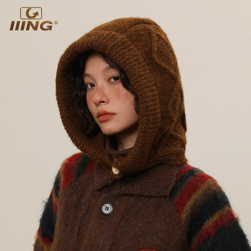 IIING帽控针织保暖雷锋帽