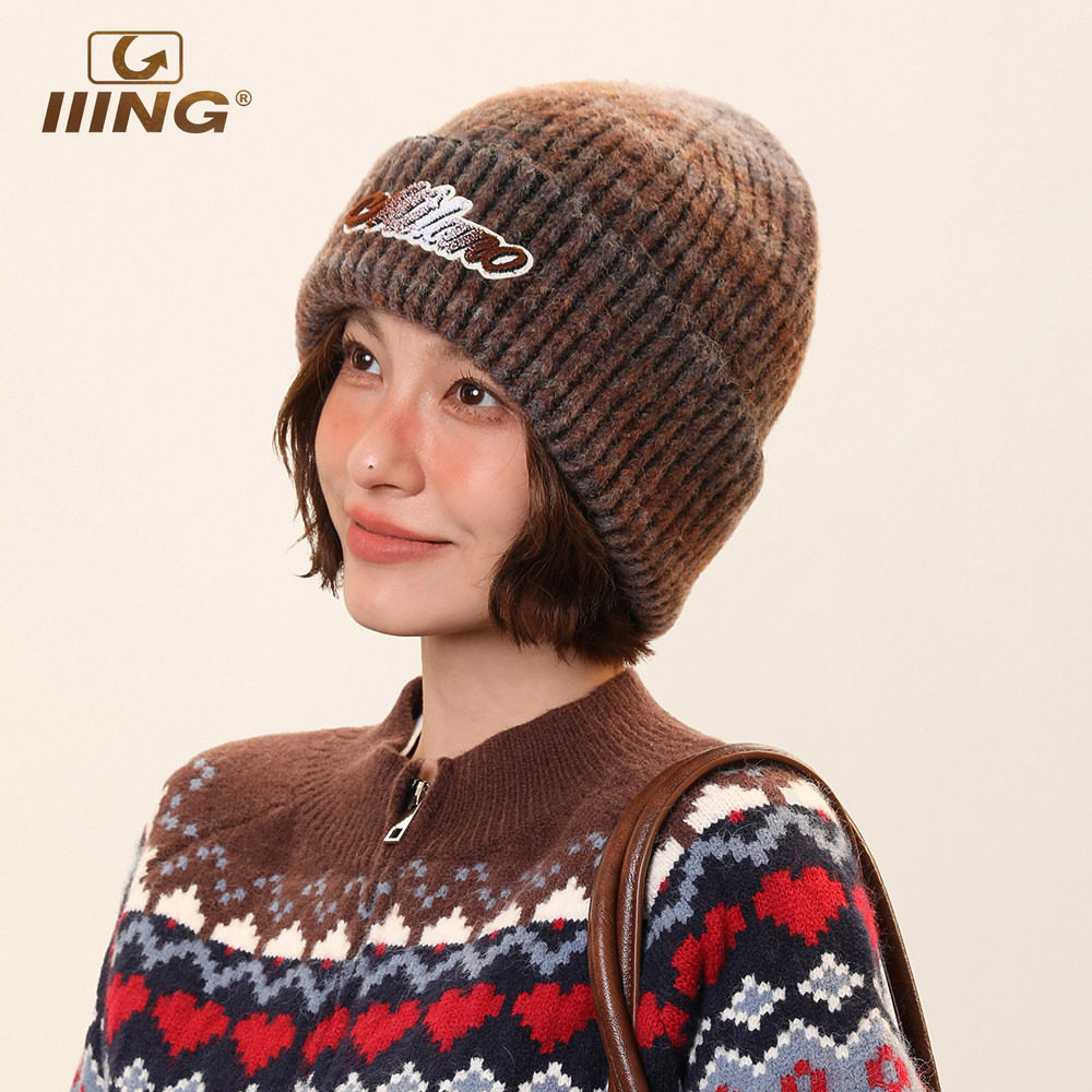 复古扎染针织帽2025新款
