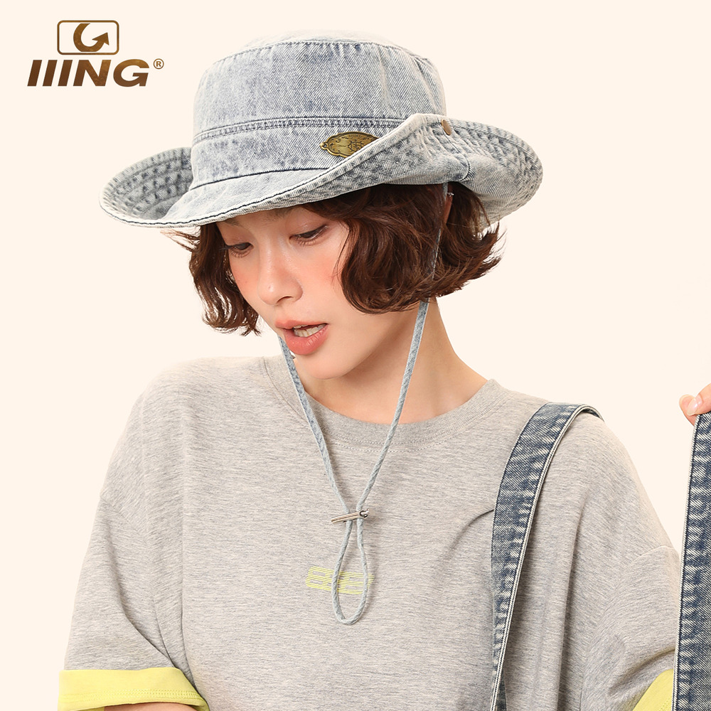 2025新款遮阳牛仔渔夫帽