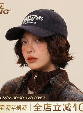 IIING帽控 美式棒球帽女软顶2025夏季大头围显脸小加宽鸭舌帽子男