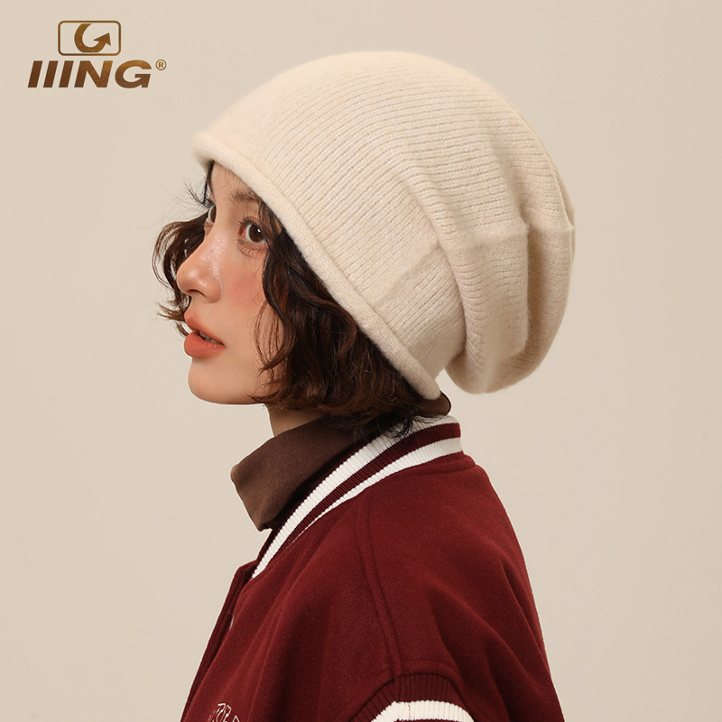 IIING帽控纯色卷边堆堆帽