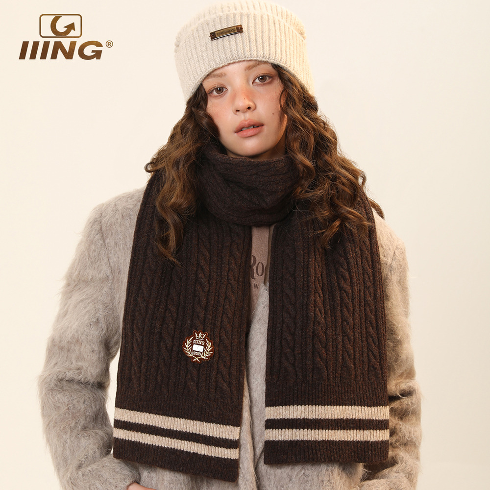 学院风针织保暖围巾可送礼