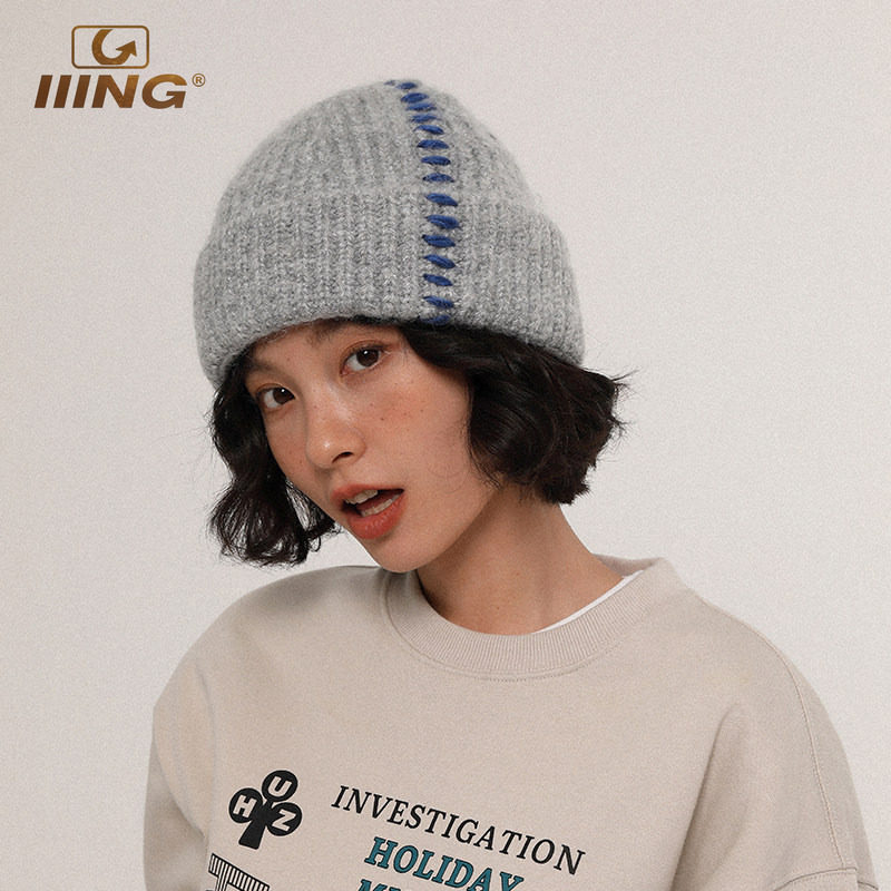 IIING帽控宽松缝线针织帽冷帽图片