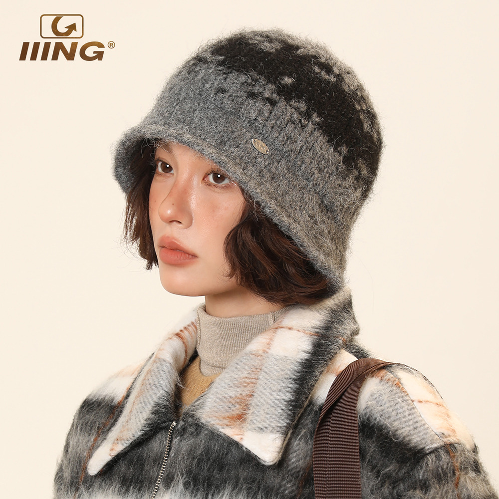 原创提花撞色百搭显脸小水桶帽