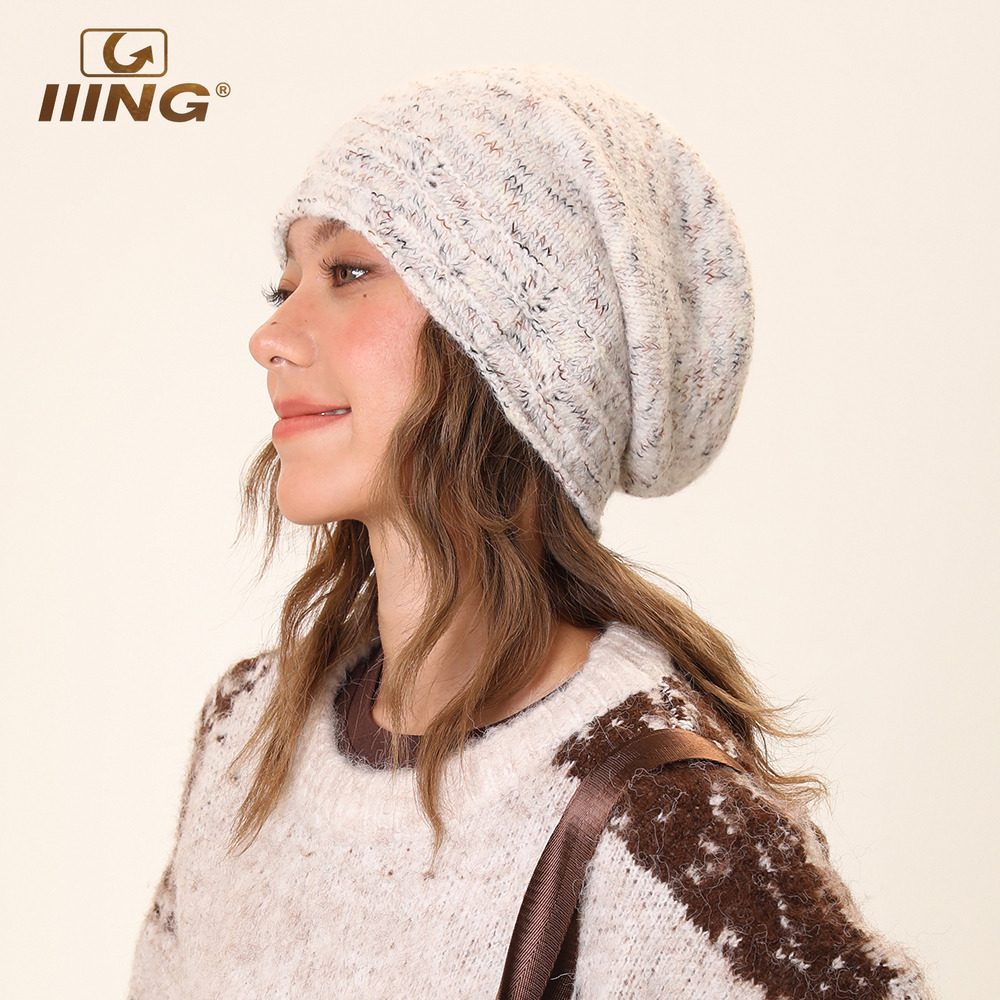 彩纱斑点方圆脸显脸小冷帽