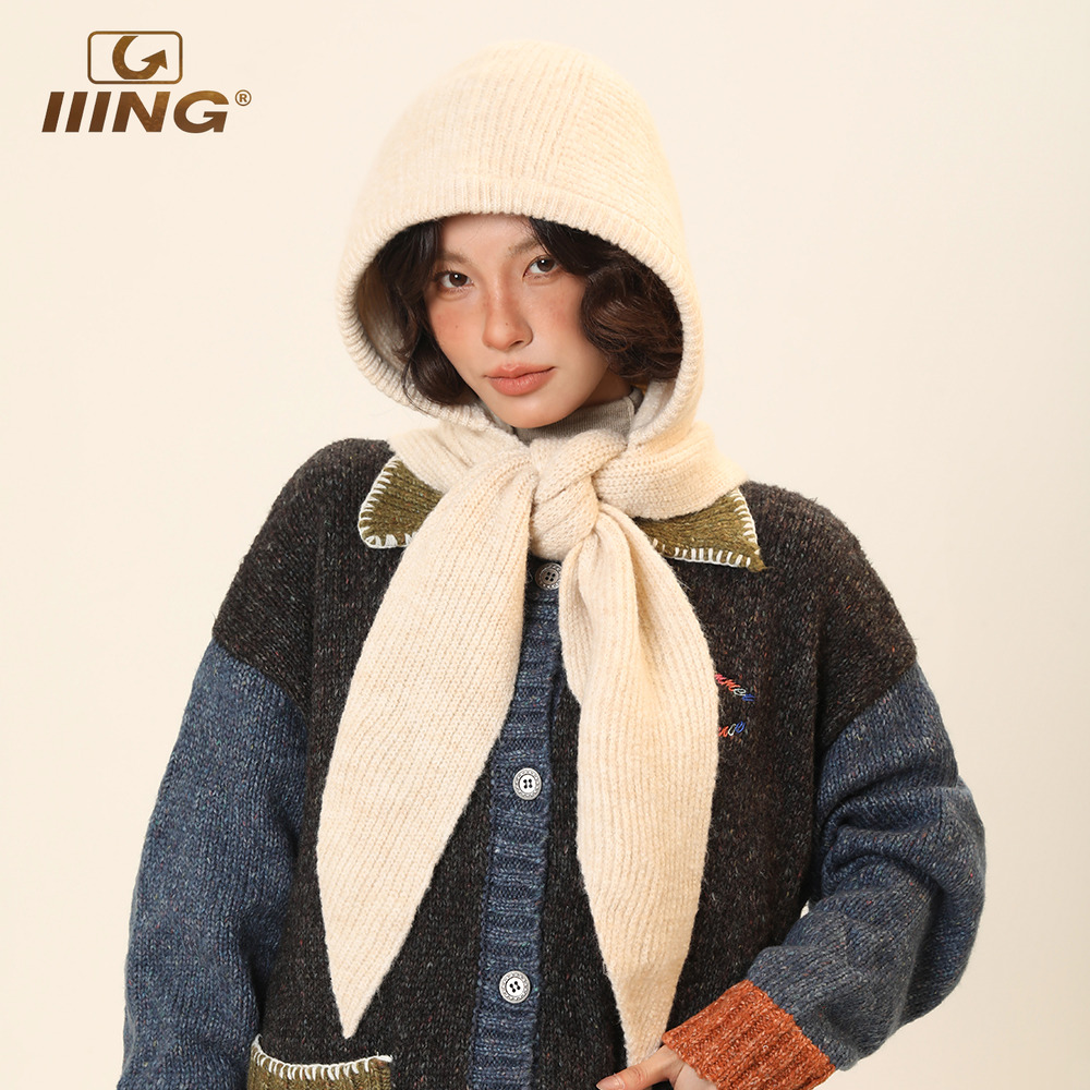 帽子围巾一体加厚保暖百搭显脸小