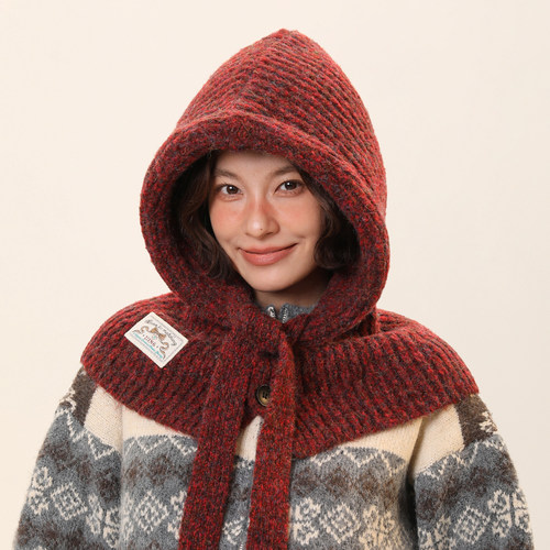 秋冬保暖浆果红雪天氛围感帽子