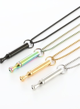 跨境热销不锈钢真空电镀项链立体冥想和正念呼吸吊坠调节呼吸