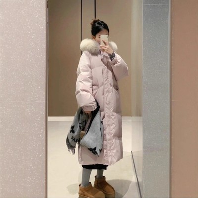 香榭颂中长款羽绒棉服女2025冬新款超好看韩系加厚大毛领棉衣外套
